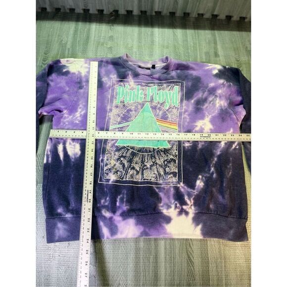 Pink Floyd Tie Dye Pull Over Sweatshirt Long Sleeve Purple Sz XL Women’s - Picture 3 of 5